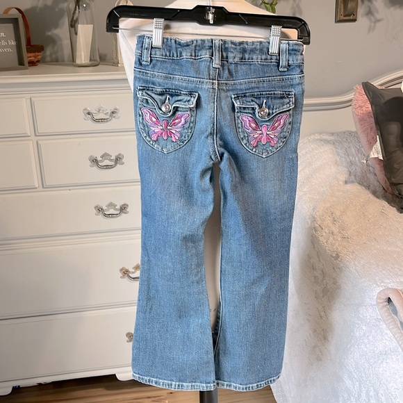 Adjustable Waist Jeans Butterflies Flap Pockets - Picture 5 of 9
